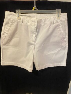 Talbots White Chino Bermuda Shorts